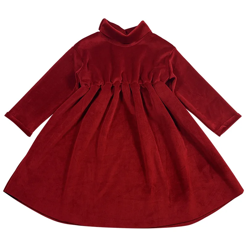 

Autumn Winter Children Princess Velvet Dress Girls Long Sleeve Loose Hem Gowns 5 To 14 Years Kids Birthday Party Sweet Dresses