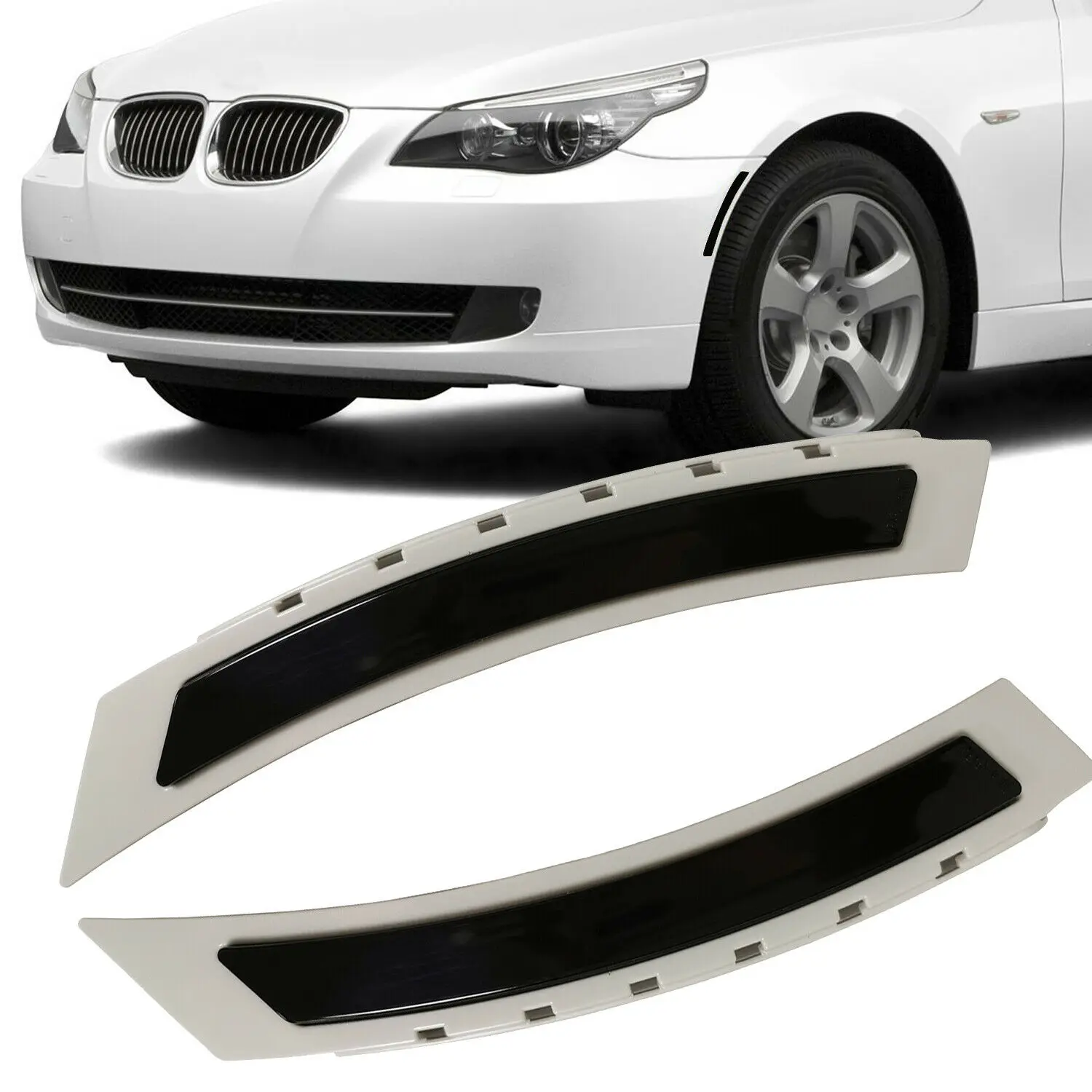 

Pair Front Side Marker Bumper Smoke Reflector For 08-10 BMW LCI E60 5 Series