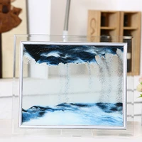 3d dynamic flowing grit sand painting transparent glass frame drawing landscape home decor gifts office home decoration crafts