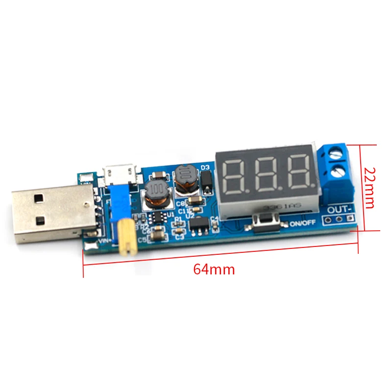 USB повышающий/уменьшающий модуль питания DC-DC 5 В до 3 В/12 Регулируемый понижающий
