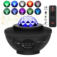 led star projector night light galaxy starry night lamp ocean wave projector with music bluetooth compatible remote control