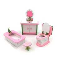 kids miniature furniture miniaturas boys girls toys for children stroller bed table toilet educational model life skill learning