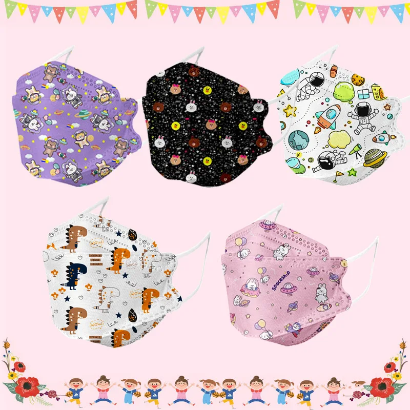 

Children's KF94 Mouht Masks 3d Cartoon Child Masks Korean with Melt Blown Fabric Dust Breathable Disposable Mascarillas Masque