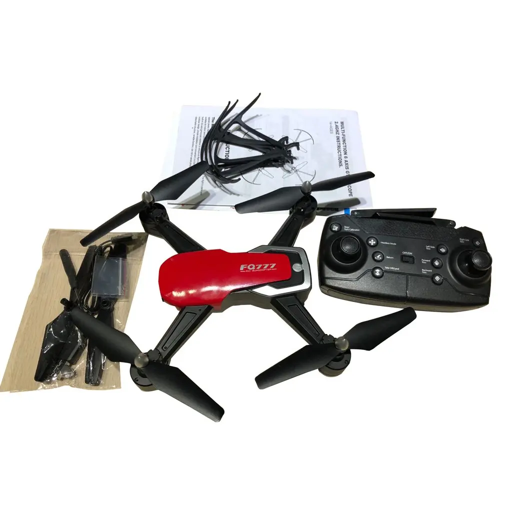 Red with720P camera FQ777 FQ40 2,4G Mini WiFi FPV с 480/720P HD камерой режим удержания высоты в реальном времени складной Радиоуправляемый Дрон Квадрокоптер RTF - Color: Red with720P camera