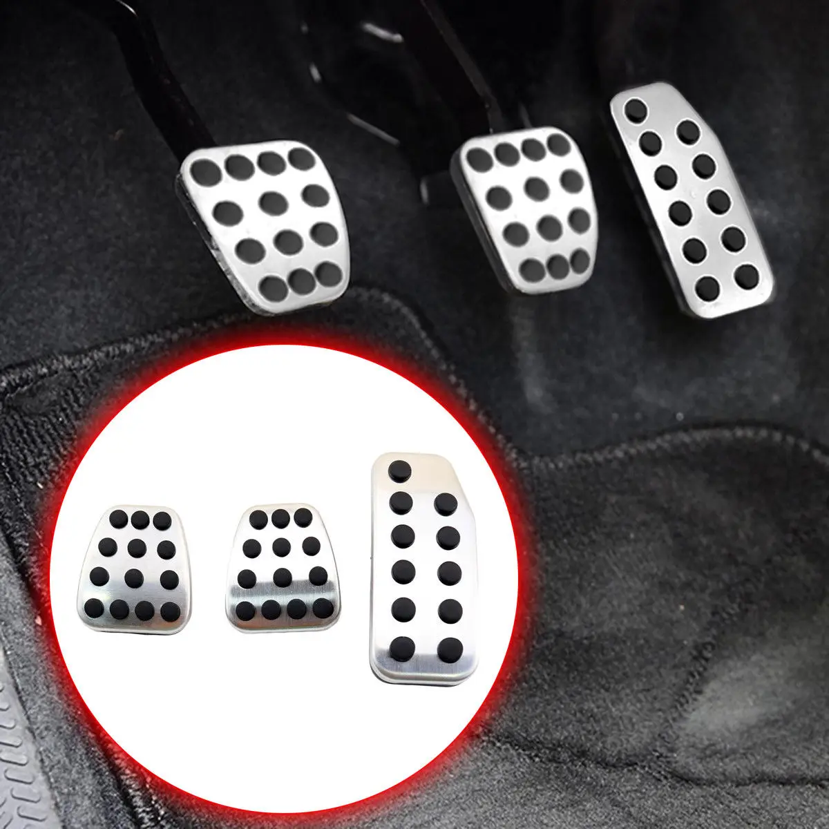

Antiskid Aluminum MT Pad Fit For Honda FIT 2013-2018 Accessories Foot Accelerator Gas Brake Clutch Pedal Cover Set Non-slip