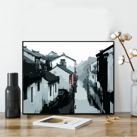 Красивая Жизнь Arcylic живопись по номерам на холсте Настенная картина с пейзажем