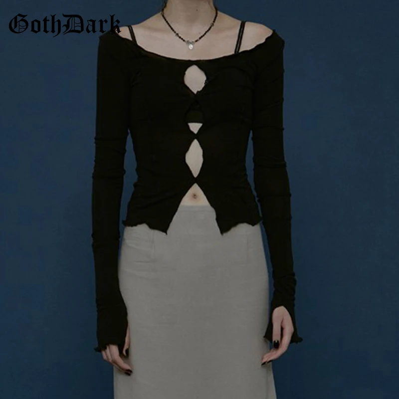 Goth Dark Mall готика Харадзюку Y2k футболки панк EGirl Эстетическая альтернативная одежда