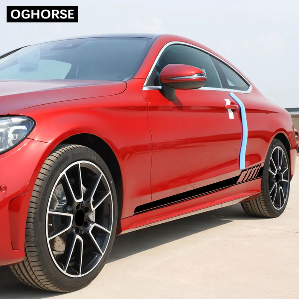 Матовая Черная Виниловая наклейка AMG Edition с боковой полосой 507 для Mercedes Benz C Class W205 AMG