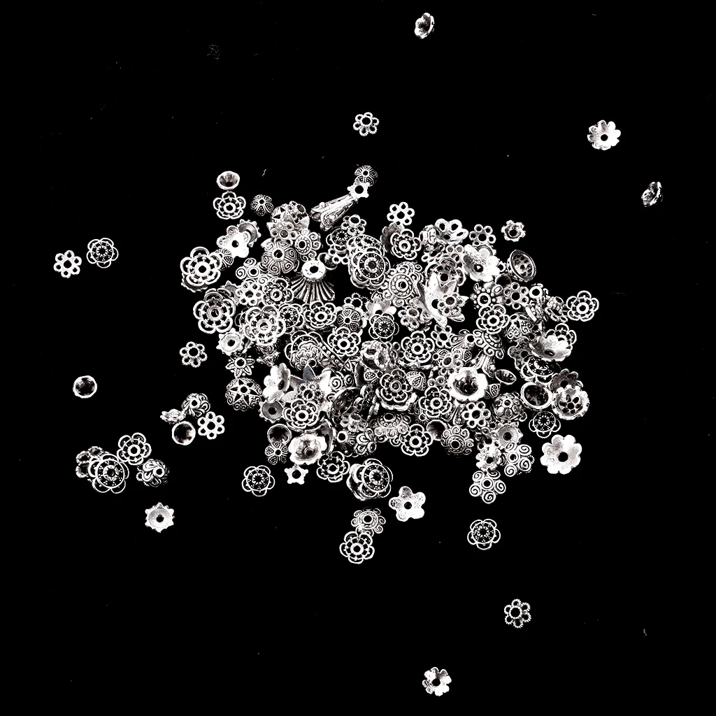 Набор из 50 г винтажных ювелирных украшений серебряного цвета сплава с цветами и