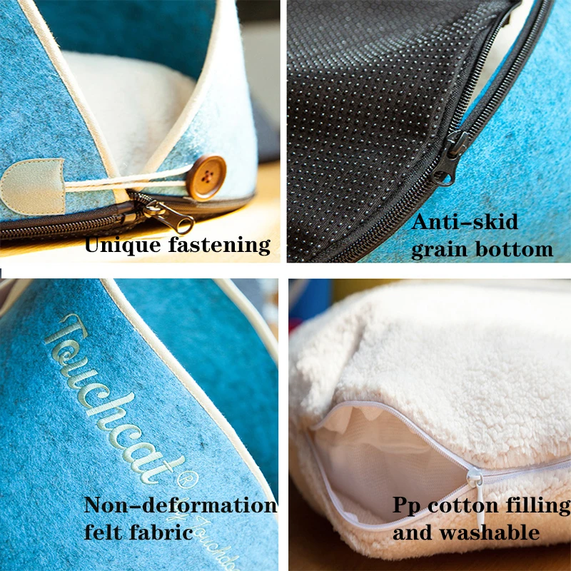 Новый Забавный для домашнего котика щенок конический Войлок Ткань Спящая