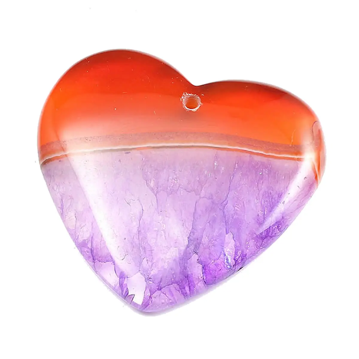 

5pcs/lot Peach Heart Shaped Striped Agates Pendant Reiki Healing Natural Stone Meditation Amulet DIY Jewelry