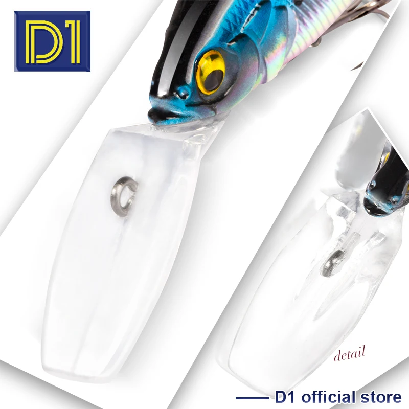 D1 Wobblers For Pike Lure Long Lip 80mm 11.5g Floating Rolling Minnow Fishing Tackle Artificial Hard Bait For Bass Perch