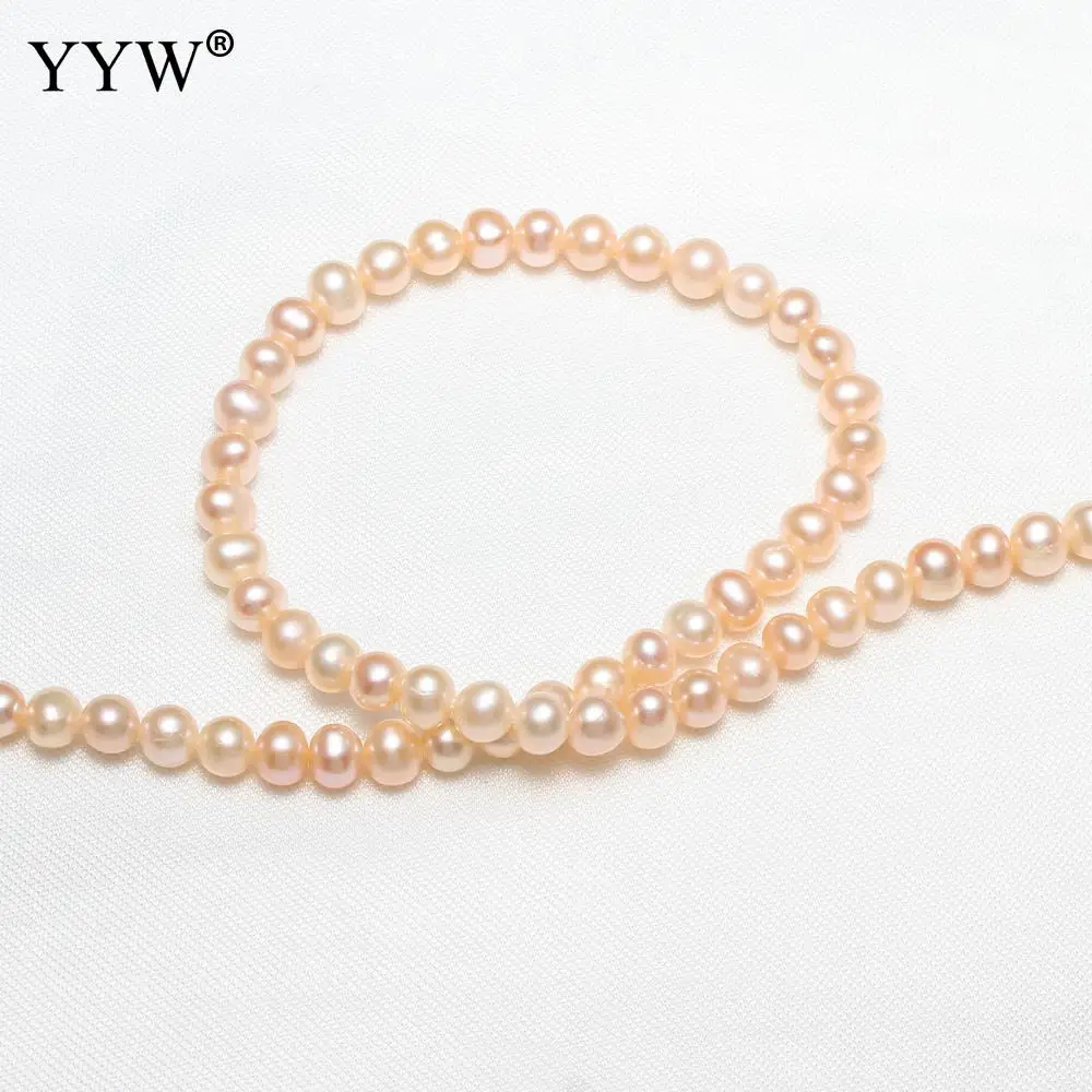 

4-5mm Cultured Potato Freshwater Pearl Beads Natural White For Women Weddings Jewelry Accessories Approx 0.8mm Sold By Strand