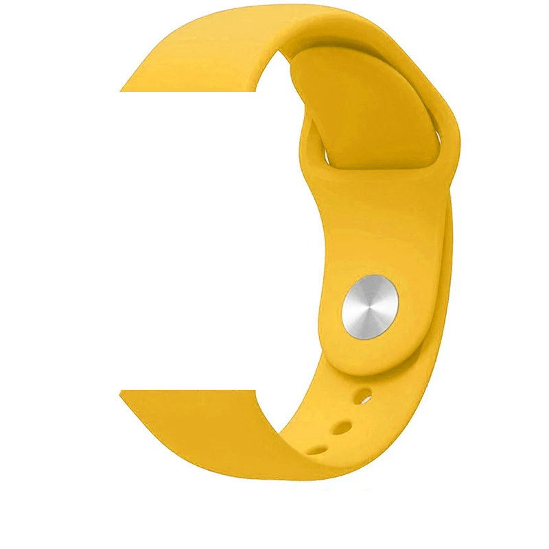Bright yellow Ремешок для Apple Watch 5 4 3 2 1 силиконовый спортивный браслет для часов Apple Watch 44 мм 40 мм 42 мм 38 мм Ror IWatch band - Цвет ремешка: Bright yellow