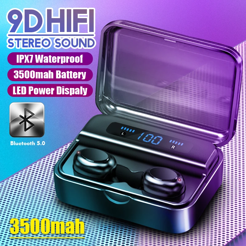 HIFI 9D Bluetooth 5 0 наушники беспроводные fone PK S11 F9 TWS с зарядным устройством для смартфона|Наушники и гарнитуры| |