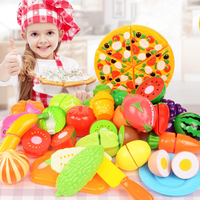 Детская ролевая игра игрушки для еды резка фруктов овощей торт имитация кухни