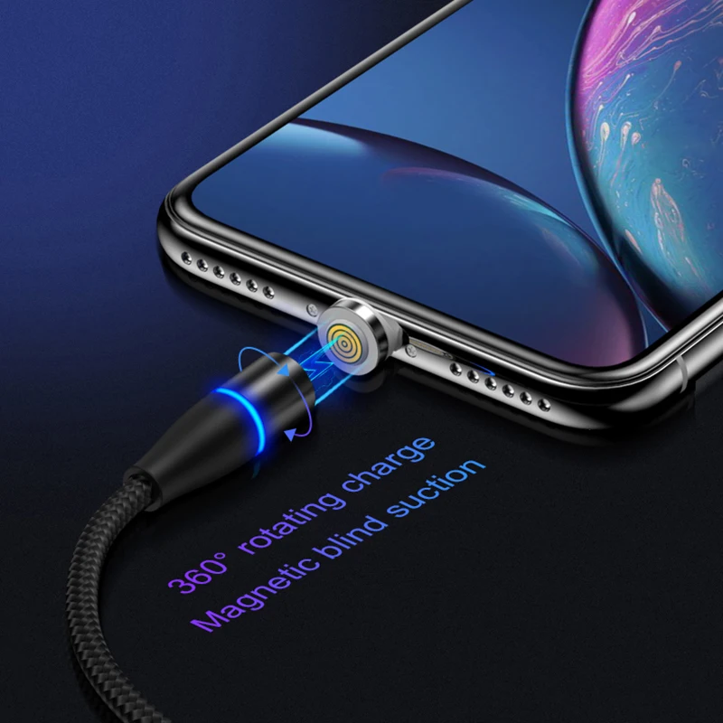 5A Магнитный кабель светодиодный с разъемом USB типа C супер быстрый зарядный для