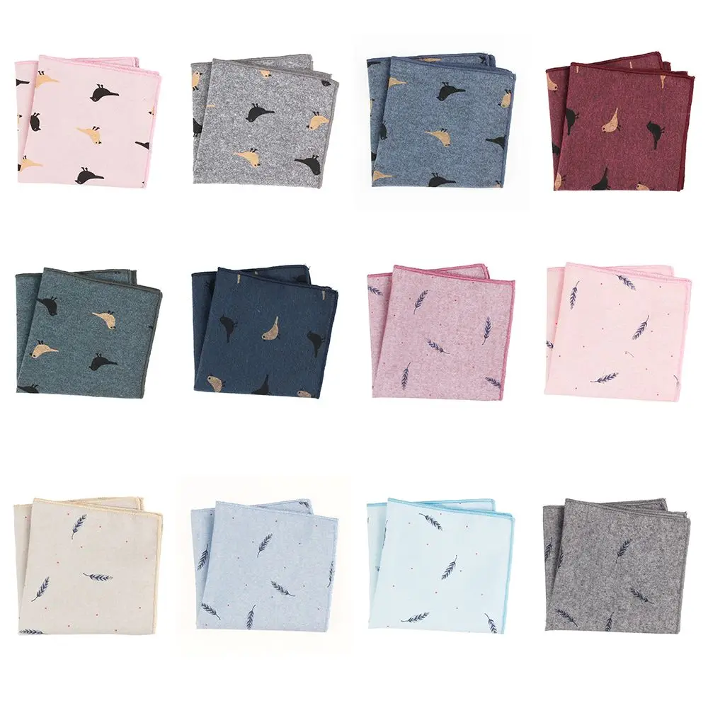 Винтажный носовой платок с рисунком птицы хлопковый Карманный квадратный