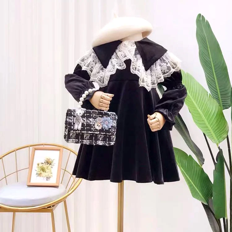 Весенне-осеннее теплое платье для девочек малышей детская винтажная одежда