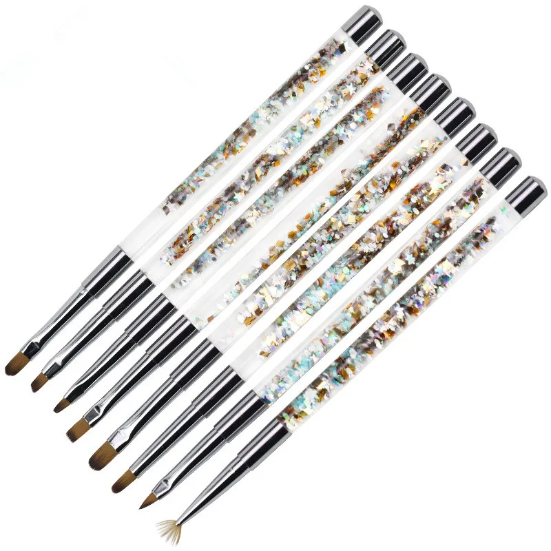 

Nail Art Crystal Pens Sequin Bar Nail Brush Set Acrylic Nail Art UV Gel Carving Brush Glitter Pen Beauty Manicure Brush Pen#G-B1