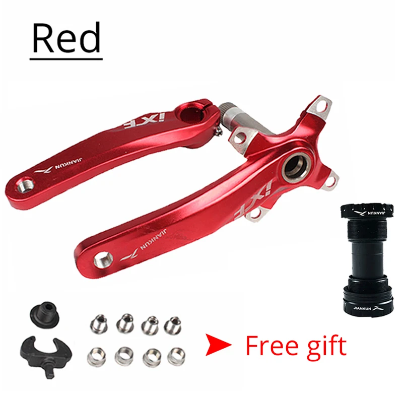 red crank-BB JIANKUN 104BCD MTB велосипедный Кривошип 170 мм IXF рычаг цепи из алюминиевого сплава Горная дорога велосипед crankset с нижним кронштейном BB - Цвет: red crank-BB
