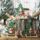 Рождественские деревянные самодельные Украшения YOMDID в виде Санты, мультяшная елка, Комбинированные Украшения, рождественское Новогоднее украшение 2019 для дома