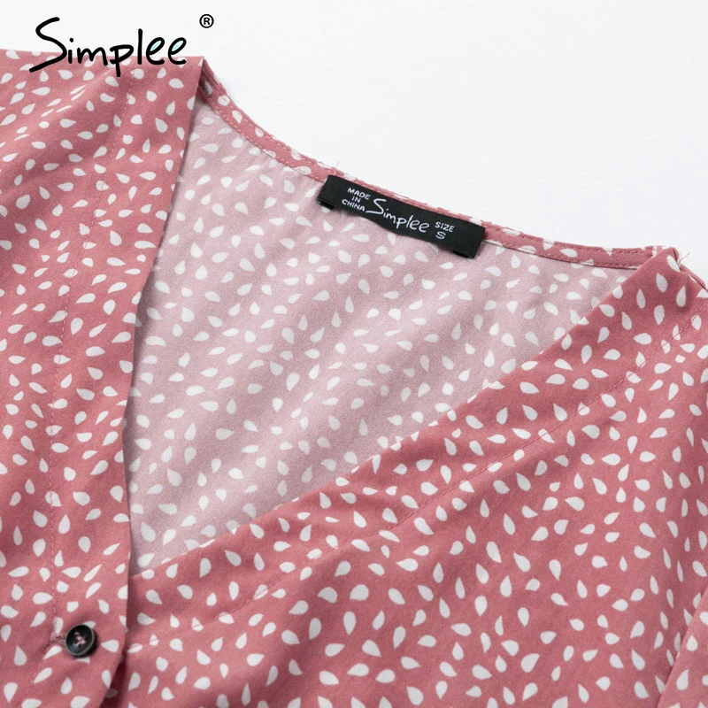 Simplee в богемном стиле горошек женские комбинезоны с v образным вырезом коротким