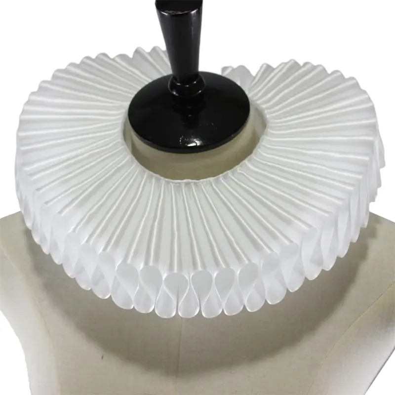 

Satin Detachable Fake Collar Round Wrinkled Ruffles Necklace Choker Wedding Prop