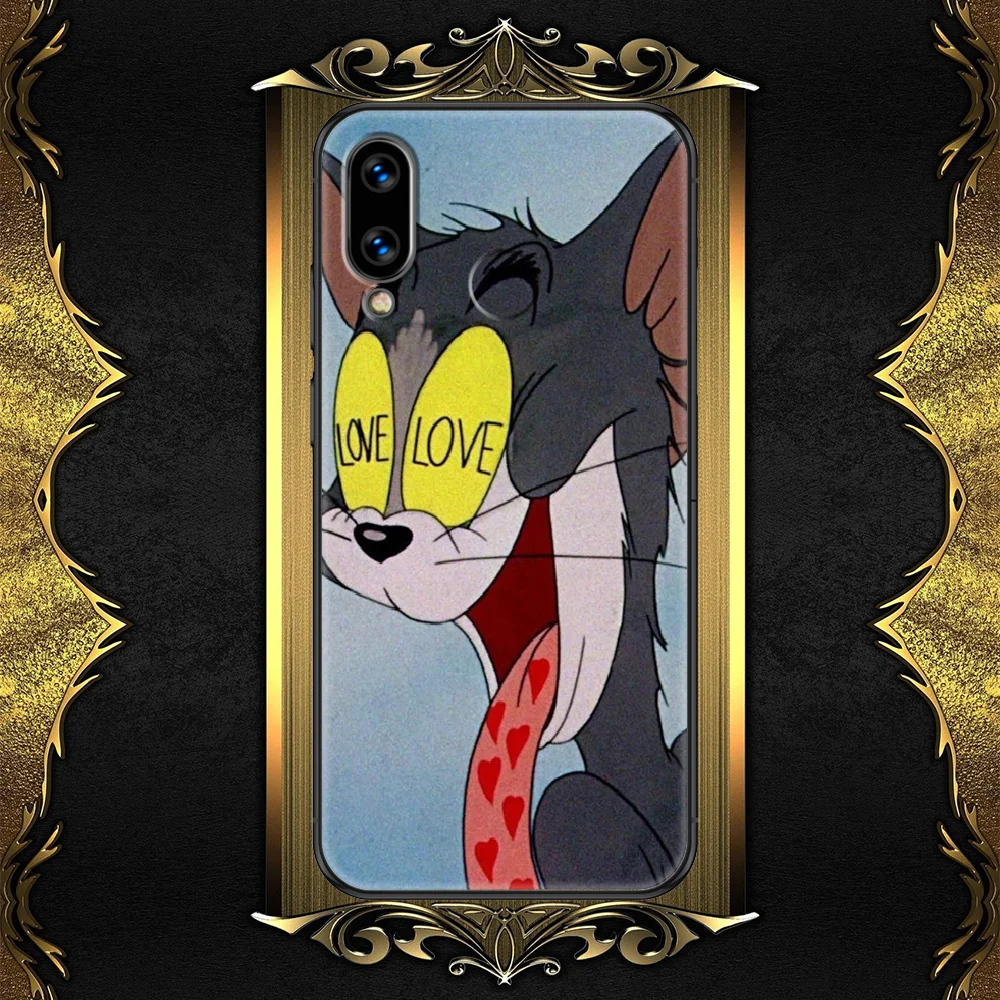 

tom lovers and Cartoon jerry funny Phone case For Huawei Honor 6 7 8 9 10 10i 20 A C X Lite Pro Play black silicone Etui trend