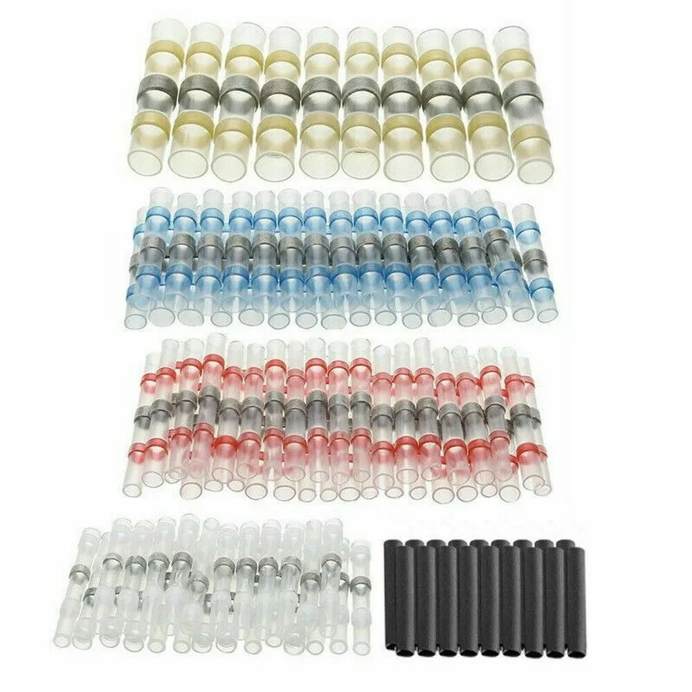 

50/250/300/400/500/600/700/800PCS Solder Seal Sleeve Heat Shrink Butt Wire Connectors Terminals Waterproof Molten Wire Connector