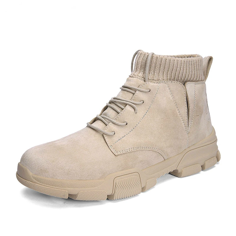 Демисезонные мужские Ботинки Челси в западном стиле модные высокие ботинки