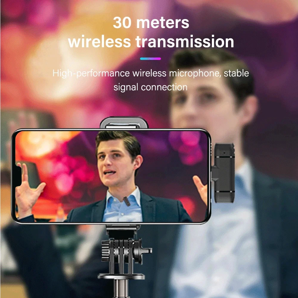 

Wireless Lavalier Microphone Portable Audio Video Recording Mini Mic Live Broadcast Gaming Phone Microfonoe for iPhone Android