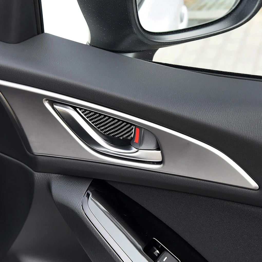 

Replacement For Mazda 3 Axela 2017-2018 4pcs/set Carbon Fiber Car Interior Door Handle Bowl Trim Cover Sticker
