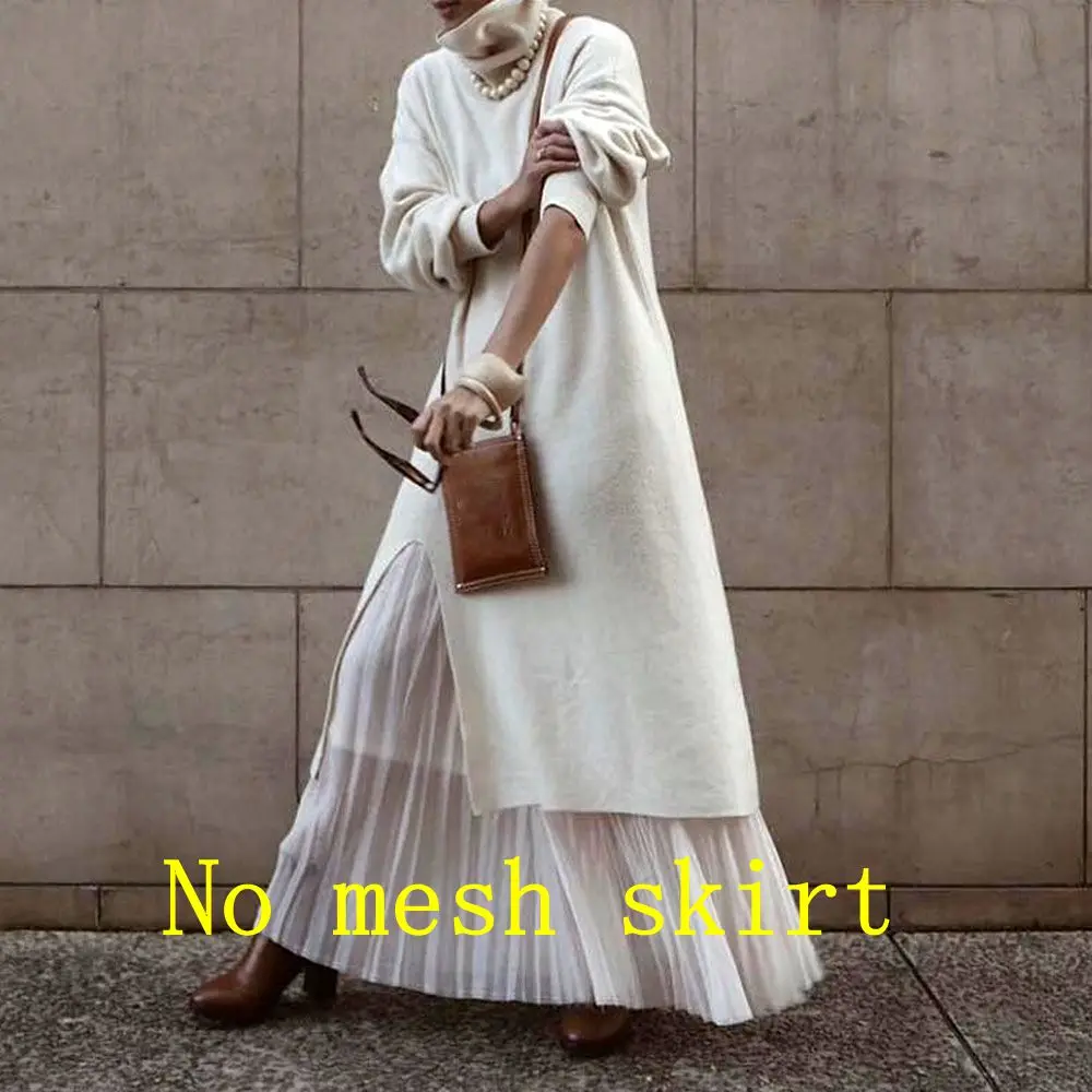 Женское длинное платье с высоким воротником повседневное теплое ТРАПЕЦИЕВИДНОЕ