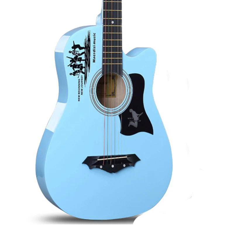 Акустическая гитара 38 дюймов акустическая фолк для начинающих 6 струн липа с