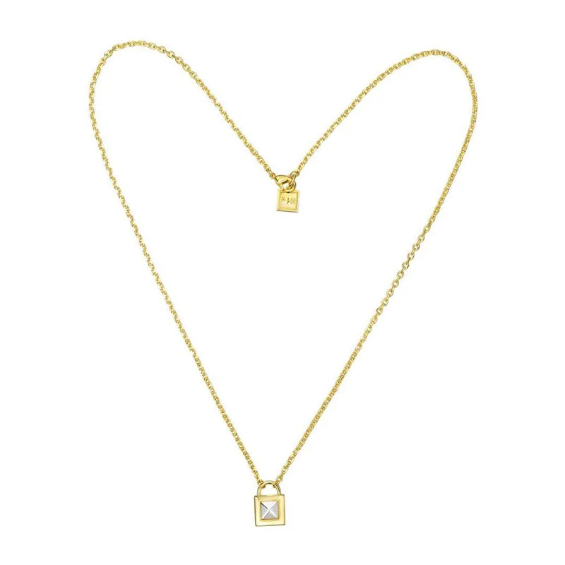 

Three-dimensional lock necklace gradually silver copper daily commuter jewelry fashion street shooting