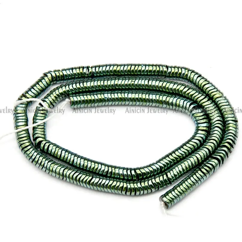 4 мм диаметр Heishi помахал форма разделитель бусины голубое золото Радуга Золотое