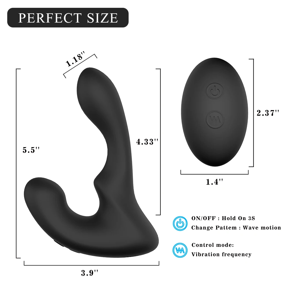 PHANXY Remote Control Male Prostate Massager Vibrator For Men Tail Anal Plug Sex Toys Silicone Butt Plug Sex Toy For Gay Couples images - 6