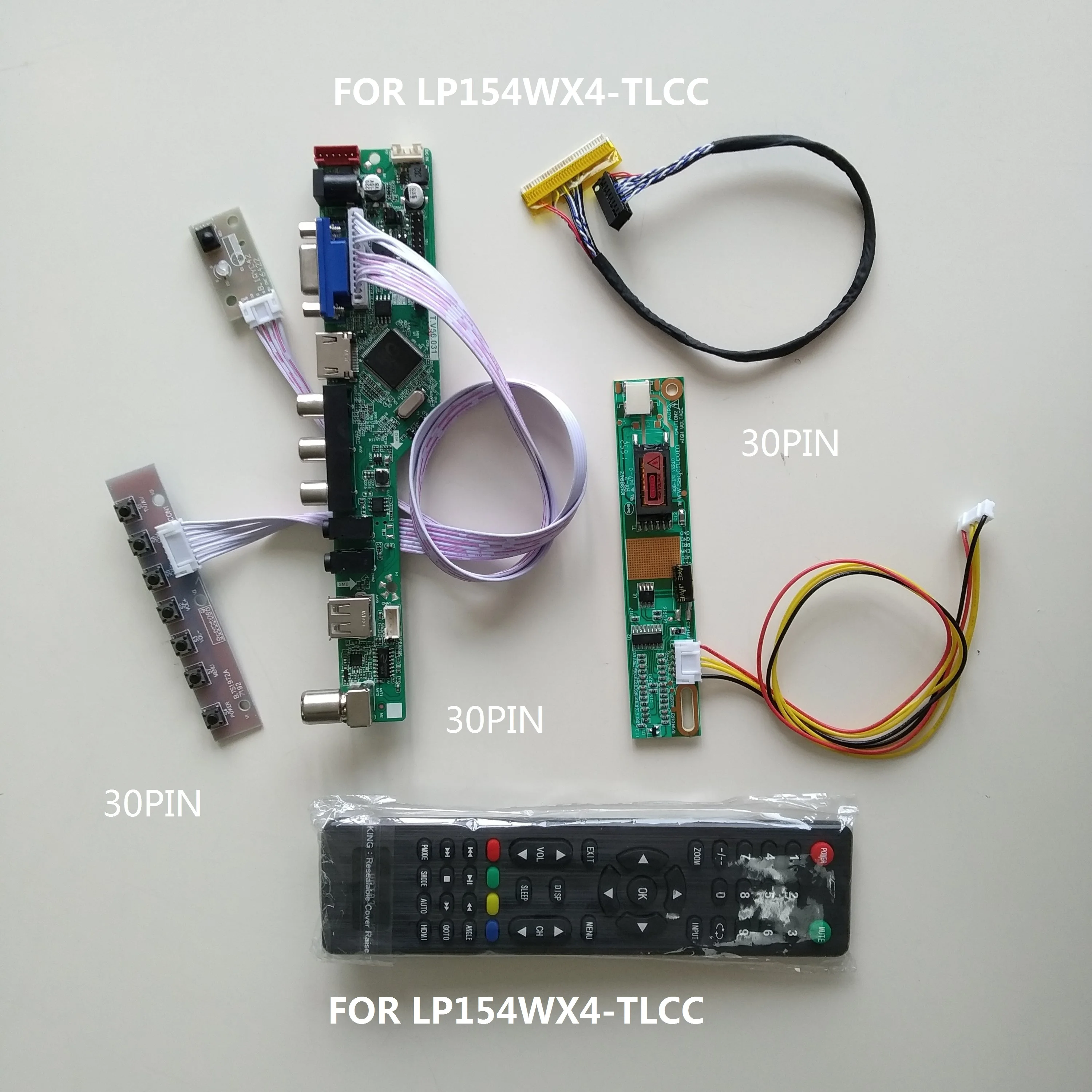 

TV56 AV VGA USB LCD LED 30pin Controller board MONITOR driver Card For LP154WX4-TLCC 1280*800 15.4" screen panel