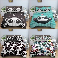 panda bedding set twin black white duvet cover set cute cartoon animal pattern panda bear bedding for girls boys quilt cover