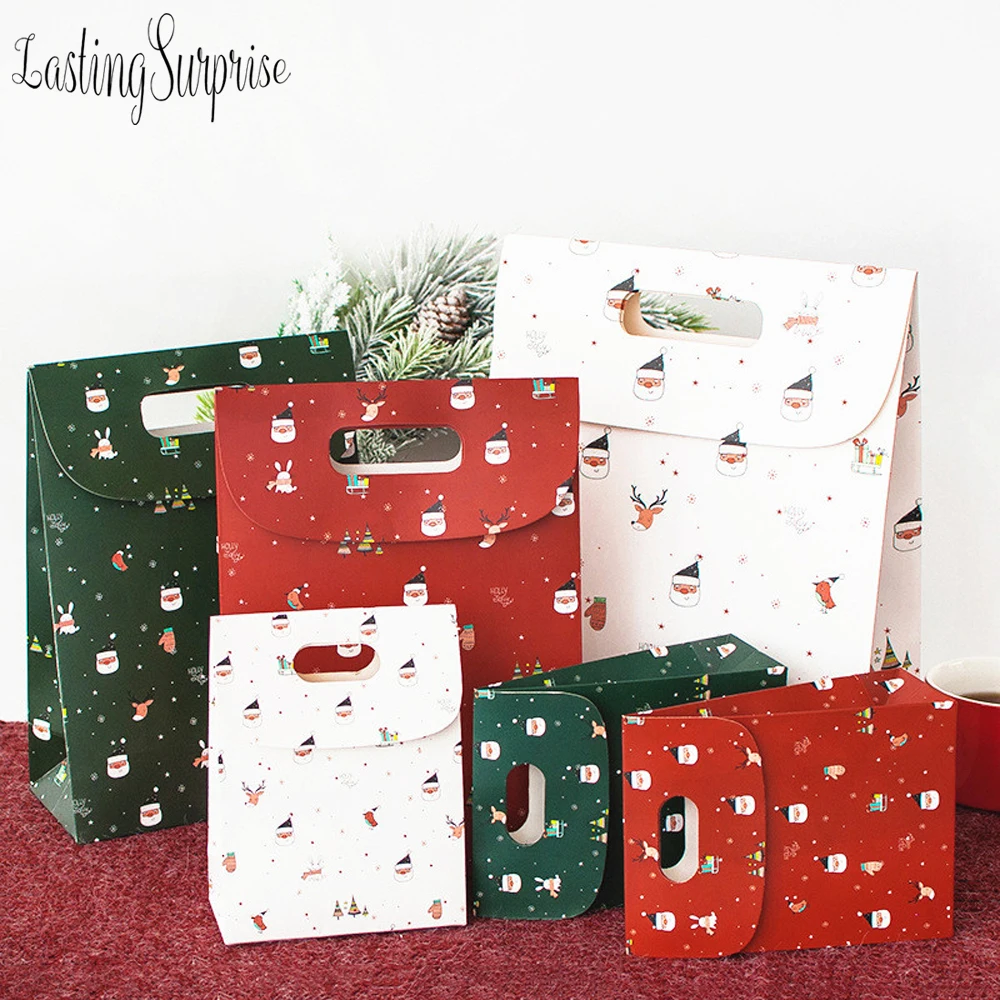 2 шт./лот бумажный пакет со снежинками на Рождество снеговик Рождественская елка