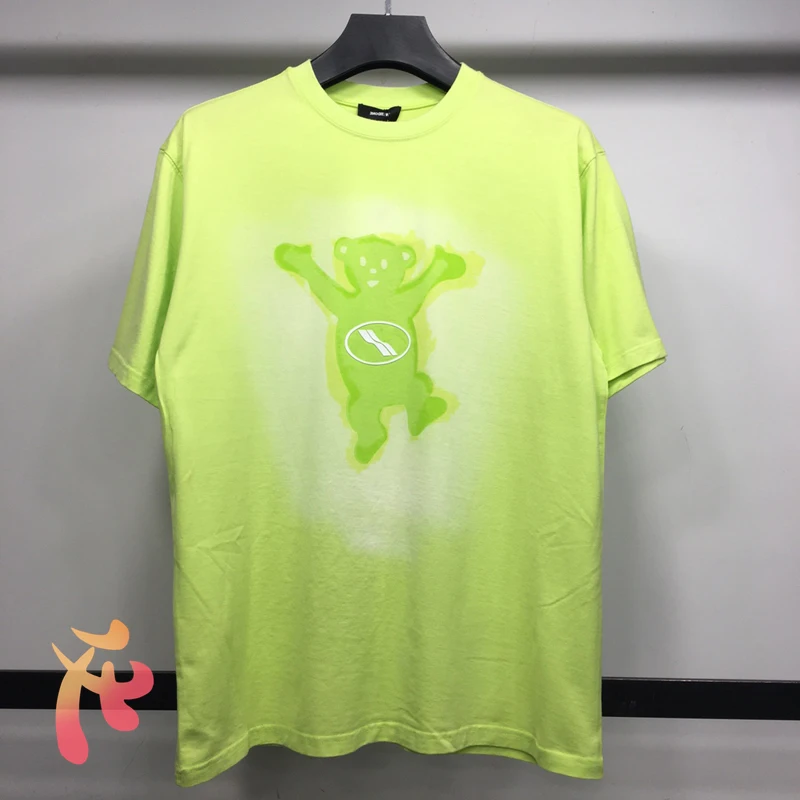 

We11done Tie-dye Summer Teddy Bear T-shirt Men Women High Quality Wash Do Old Breathable Tees WE11DONE Fashion Casual T Shirts