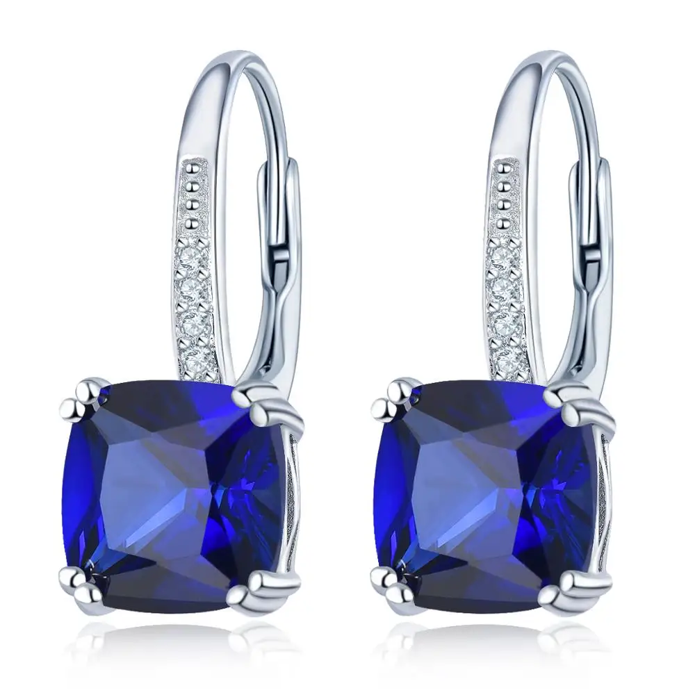 Created Sapphire Hutang 3.94ct желтый цитриновые серьги 925 пробы серебро 12 натуральный драгоценный камень Изысканные Ювелирные изделия из кристаллов для Для женщин на Рождество - Цвет камня: Created Sapphire