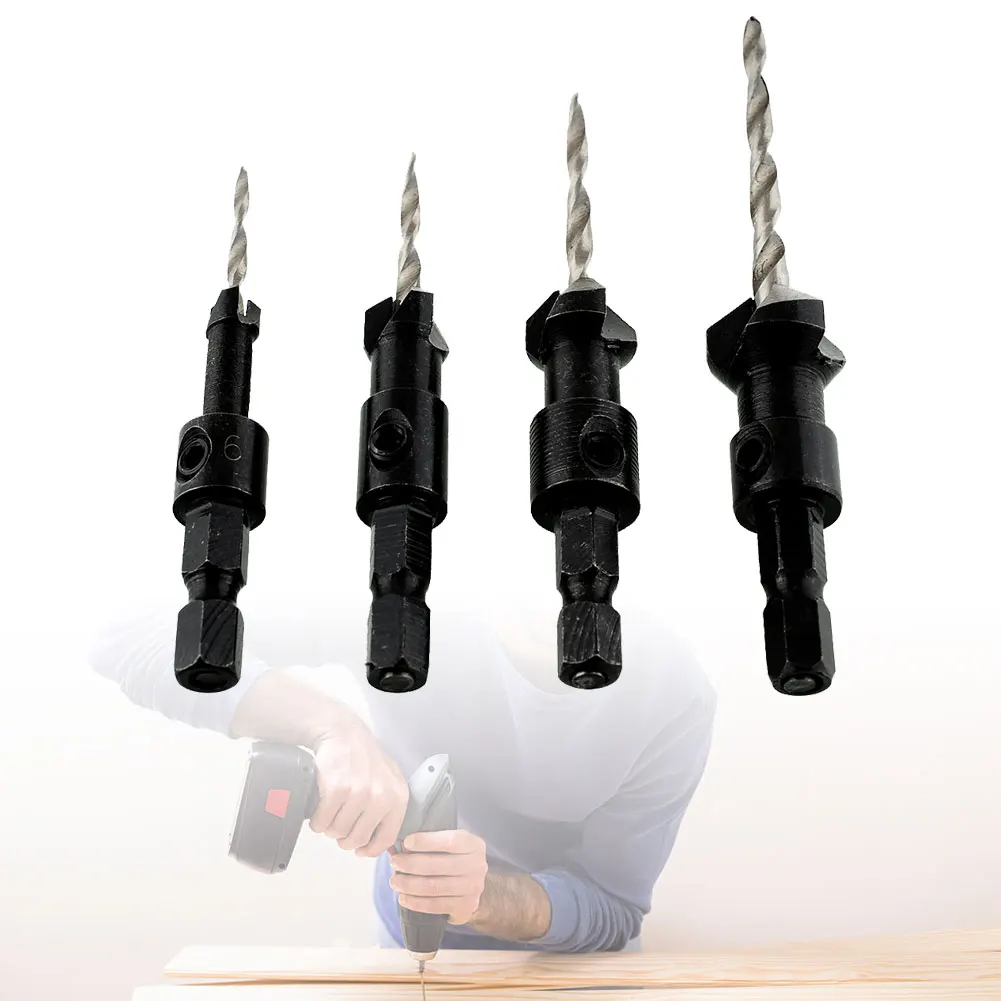 

New Practical Craft 4pcs HSS Power Woodworking Tapered Drill Bits Set Tools DIY