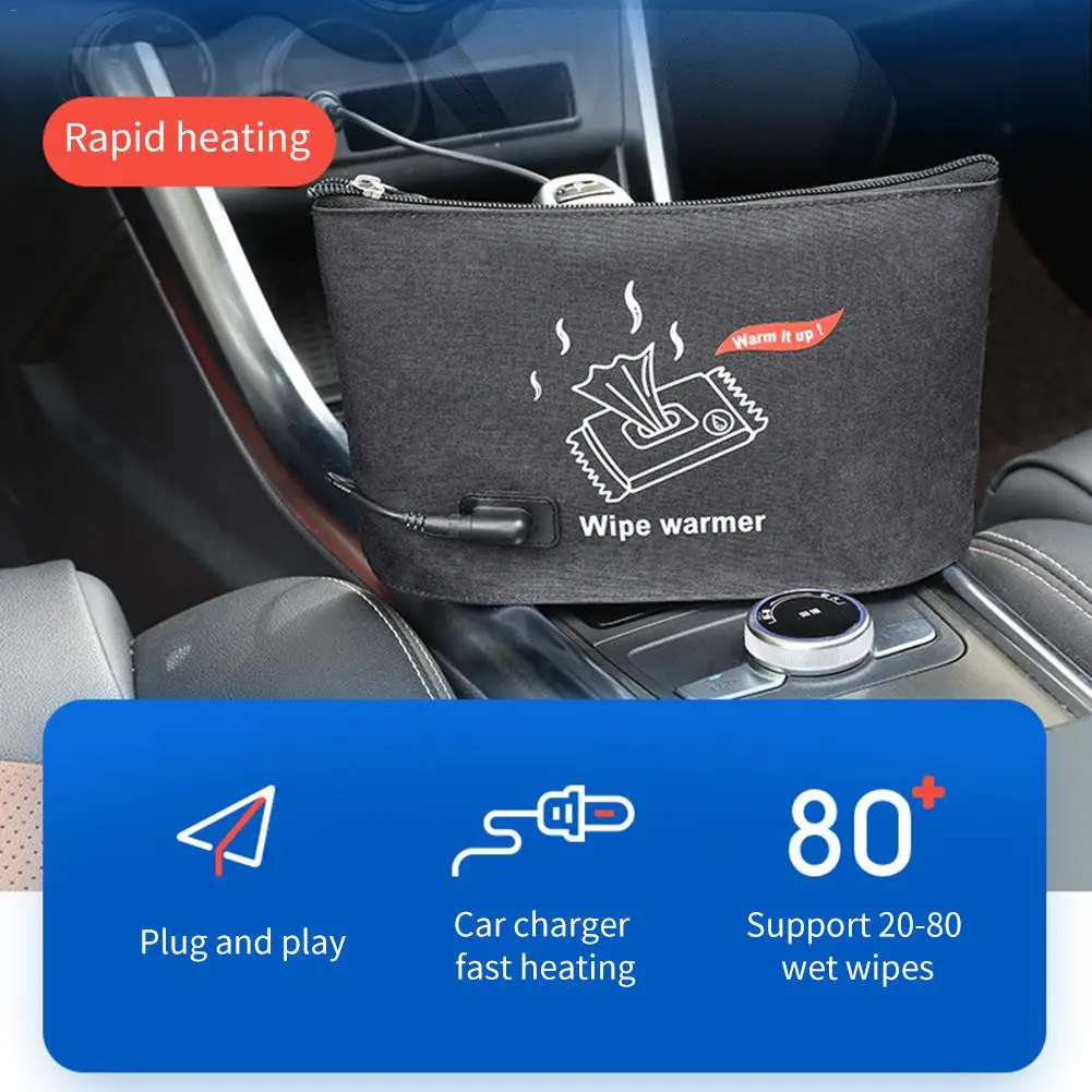 Portable Car Wipes Heater Warmer Wet Towel Dispenser Napkin Heating Home Use Baby Thermostat Bag |