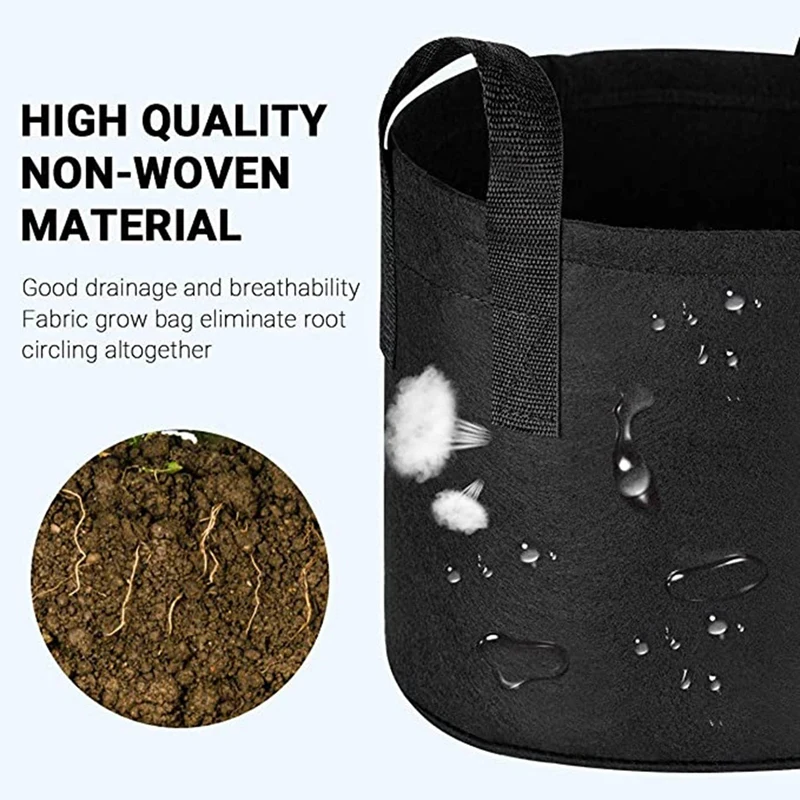 

12 Pcs Planting Bucket Planting Bag Breathable Non-Woven Planting Bag Planting Bucket, 7 Gallon & 5 Gallon