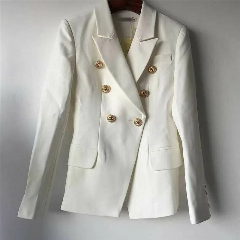 2019 Женский блейзер однотонного цвета с длинными рукавами деловой двубортный