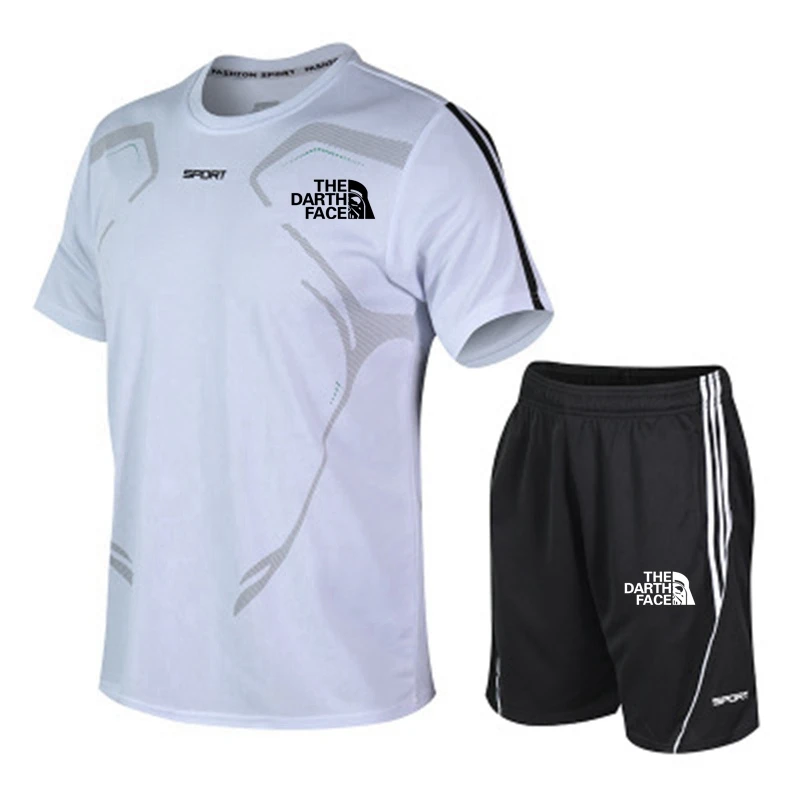 

2021 Sports Men's T-shirt + Running Shorts Suit Summer Breathable T-shirt Pants Suit Running Suit Men's Sports Suit Fitness Suit