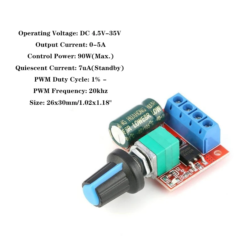 Регулируемый регулятор скорости модуль контроллер двигателя постоянного тока 5