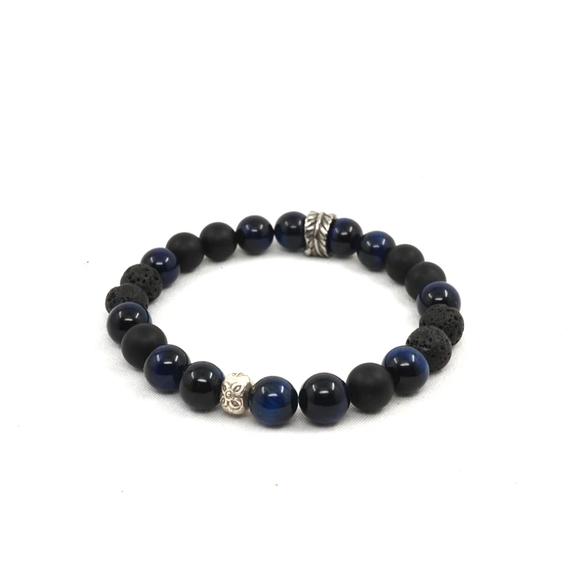 Мужской браслет с натуральным камнем Матовый оникс | Украшения и аксессуары